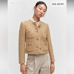Mango Pocket Tweed Jacket